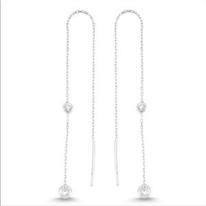 CZ threader earrings